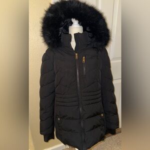 Michael Kors Faux Fur Puffer Jacket/Coat in Black
